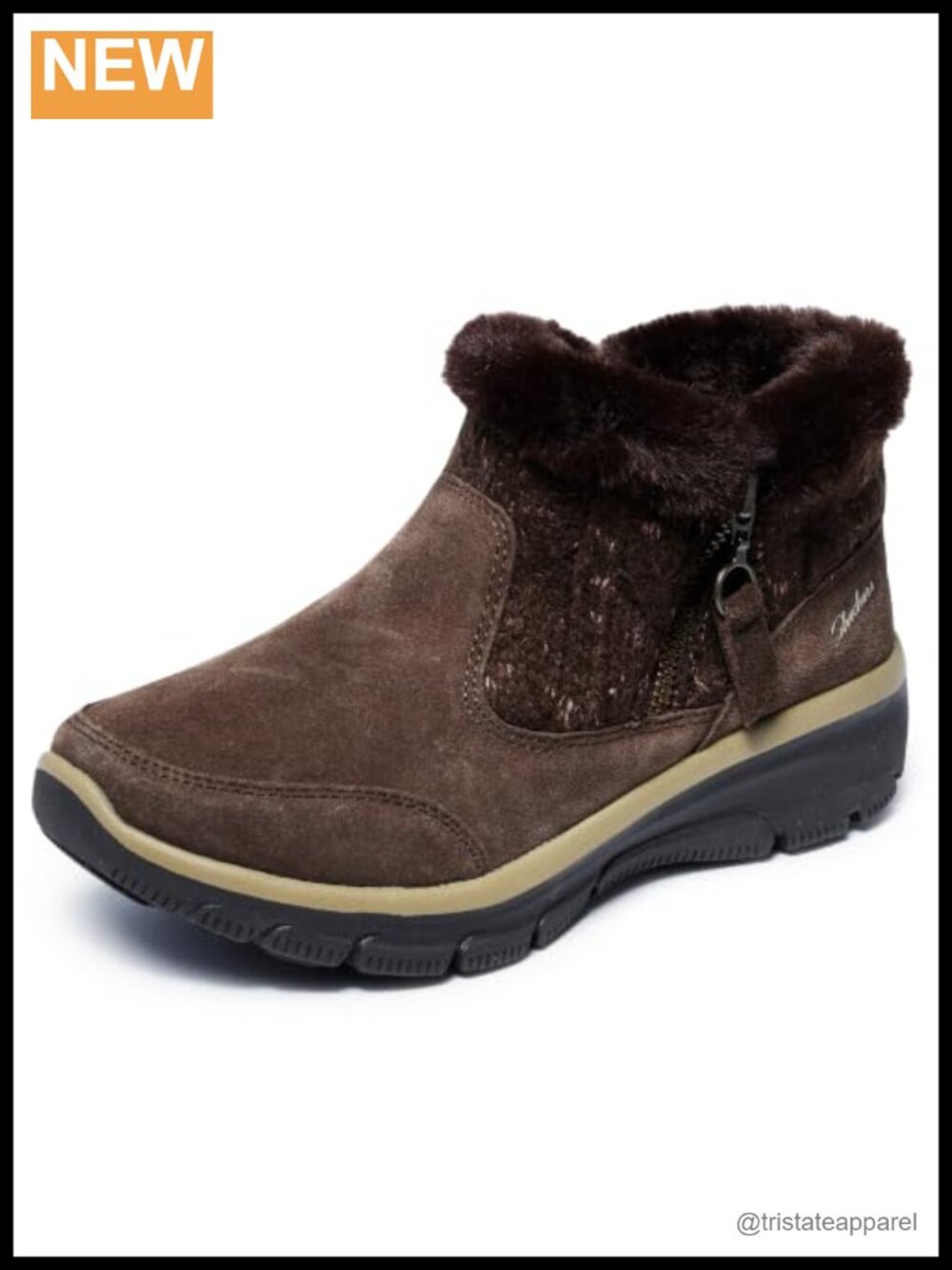 Cozy Ankle Booties with Memory Foam, Side Zip, Faux Fur Lining, Water Repellent